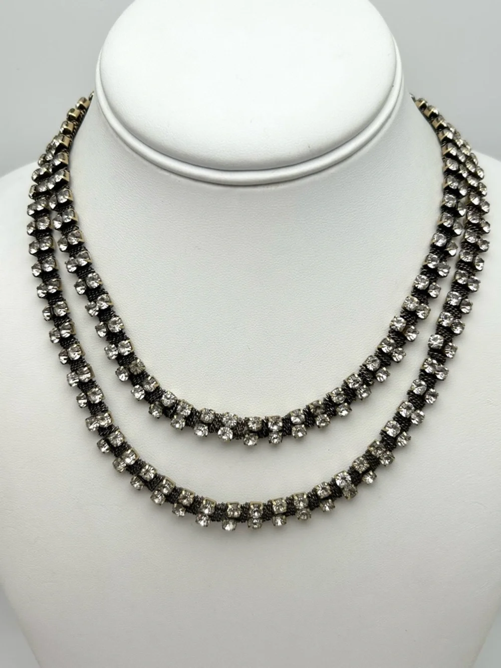 J. Crew Double Strand Chain Wrapped Jeweled Necklace